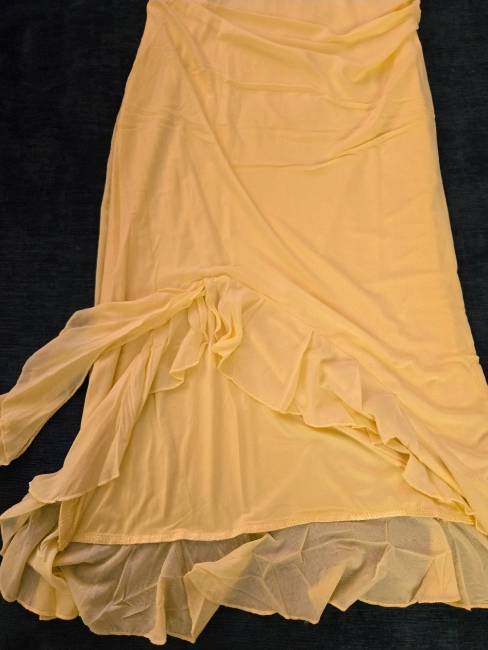 Yellow Ruffled Midi Dress - Picture 2 of 5